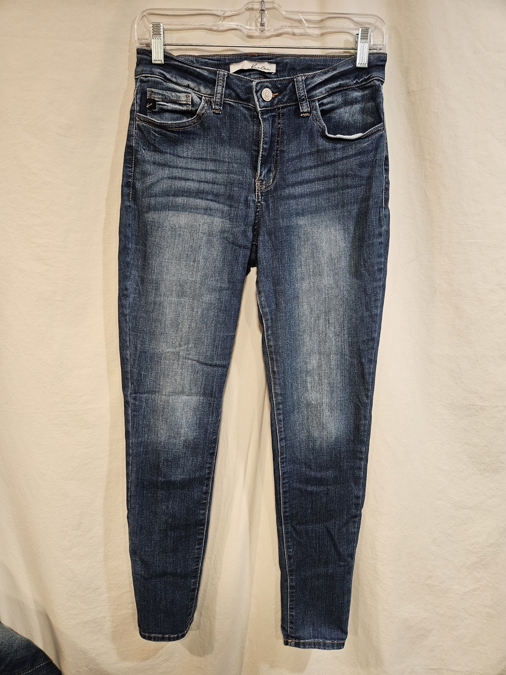 KanCan Dark-Mid Blue Skinny Jeans with Fading